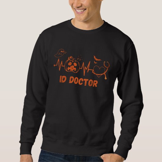 Hallowee Pumpkin ID Doctor Stethoscope Heartbeat M Trui (Voorkant)