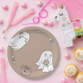Hallowee Schattige Ghost Verjaardagsfeest Papieren Bordje (Feest)