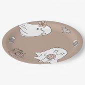 Hallowee Schattige Ghost Verjaardagsfeest Papieren Bordje (Gekanteld)