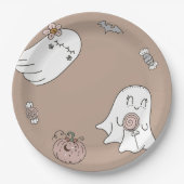 Hallowee Schattige Ghost Verjaardagsfeest Papieren Bordje (Voorkant)