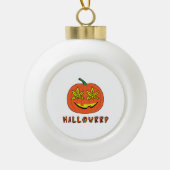 Halloweed Funny Hippie Pumpkin Halloween Keramische Bal Ornament (Voorkant)