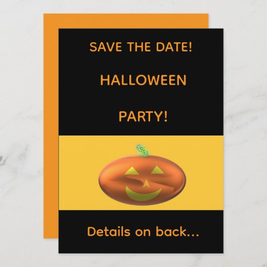 HALLOWEEËN FEESTJE Bewaar de datum Save The Date (Voorkant / Achterkant)