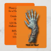 Halloweeen Griezelige Enge Zombie Hand Uitnodiging (Voorkant / Achterkant)