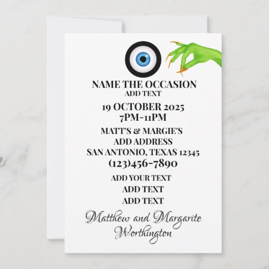 HALLOWEEEN VIP Toegangsuitnodiging Kaart (Achterkant)