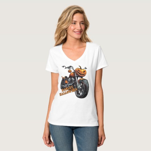 Halloween2003 Harley-Davidson Softail Night Train  T-shirt (Voorkant volledig)