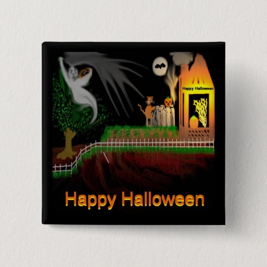 halloween3 vierkante button 5,1 cm (Voorkant)