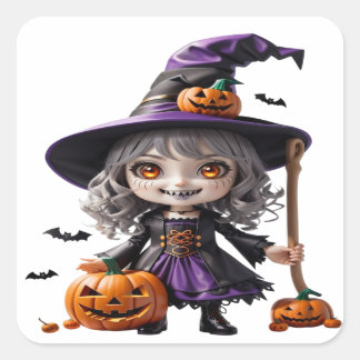 Halloween 02 vierkante sticker