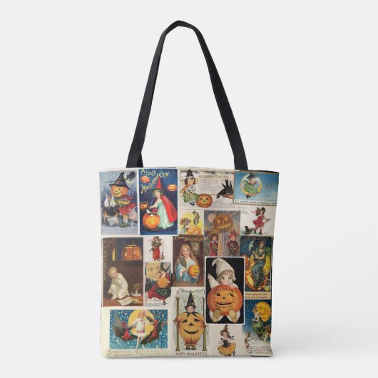 Halloween 100 jaar oude  Briefkaarten heksen Tote Bag (Achterkant)