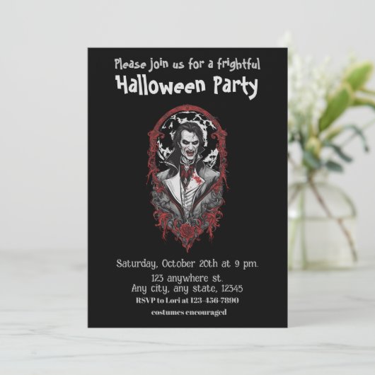 Halloween, 12 vampiers, angstaanjagend, eng, kaart (Staand voorkant)