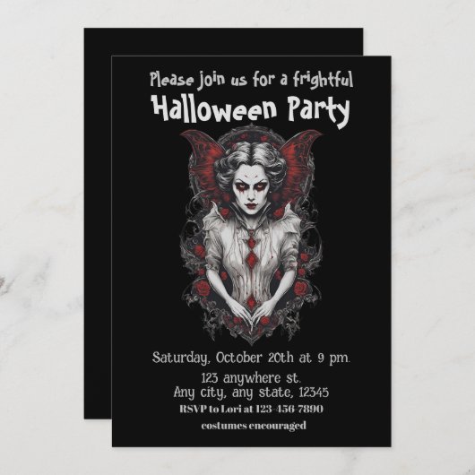 Halloween, 13 vampier, angstaanjagend, eng, kaart (Voorkant / Achterkant)