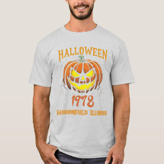 Halloween 1978 Holiday Spooky Myers Pumpkin Haddon T-shirt