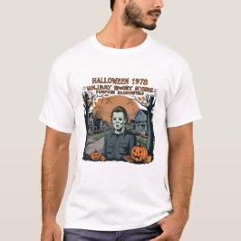 Halloween 1978 Holiday Spooky Myers Pumpkin Haddon T-shirt