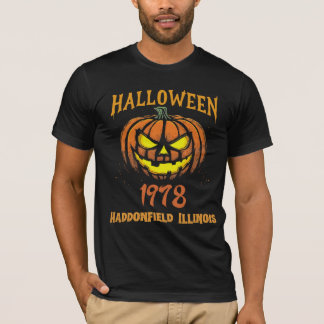 Halloween 1978 Holiday Spooky Myers Pumpkin Haddon T-shirt