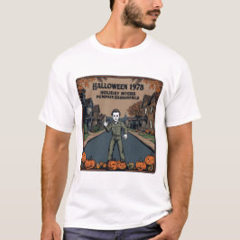 Halloween 1978 Holiday Spooky Myers Pumpkin Haddon T-shirt