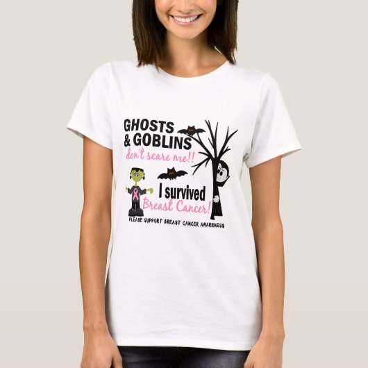 Halloween 1 Breast Cancer Overleving T-shirt (Voorkant)