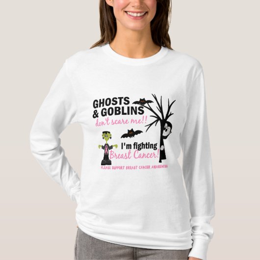Halloween 1 Breast Cancer Warrior T-shirt (Voorkant)