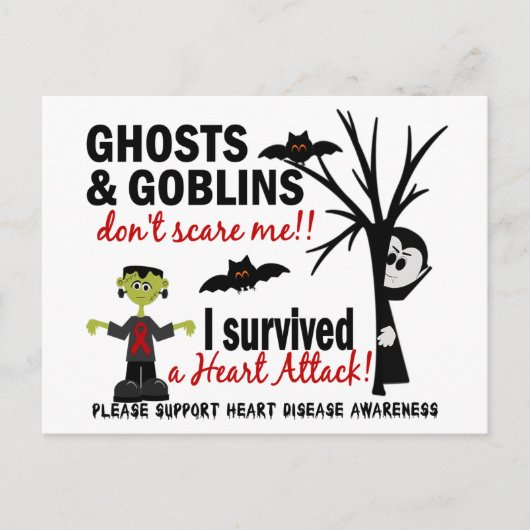 Halloween 1 hartziekte Overleving Briefkaart (Voorkant)