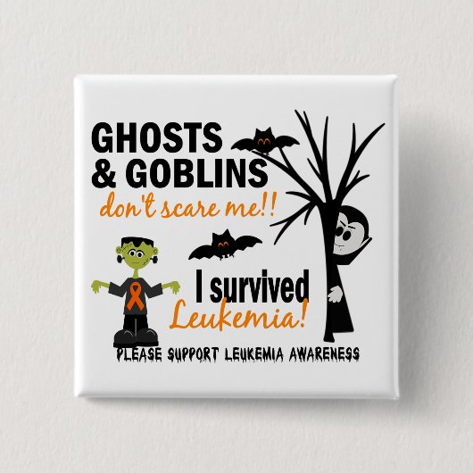 Halloween 1 leukemie Overleving Vierkante Button 5,1 Cm (Voorkant)