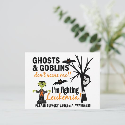 Halloween 1 Leukemie Warrior Briefkaart (Staand voorkant)