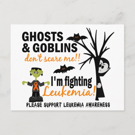 Halloween 1 Leukemie Warrior Briefkaart (Voorkant)