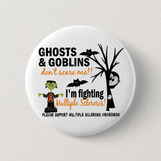 Halloween 1 Multiple Sclerosis Warrior Ronde Button 5,7 Cm (Voorkant)