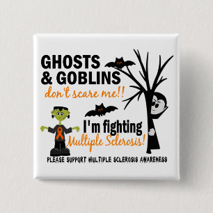 Halloween 1 Multiple Sclerosis Warrior Vierkante Button 5,1 Cm