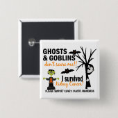 Halloween 1 Nierkanker Overleving Vierkante Button 5,1 Cm (Voorkant /achterkant)