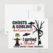 Halloween 1 Stroke Survivor Briefkaart (Voorkant / Achterkant)