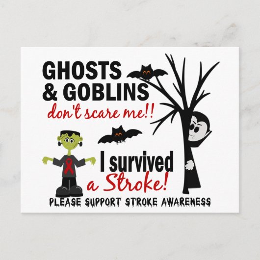 Halloween 1 Stroke Survivor Briefkaart (Voorkant)