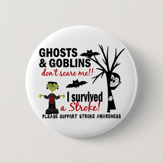 Halloween 1 Stroke Survivor Ronde Button 5,7 Cm (Voorkant)