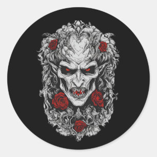 Halloween 1 vampier, eng monster, horror, ronde sticker