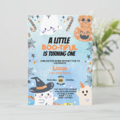 Halloween 1e Verjaardag Boo-tiful Blue Boy Kaart (Staand voorkant)