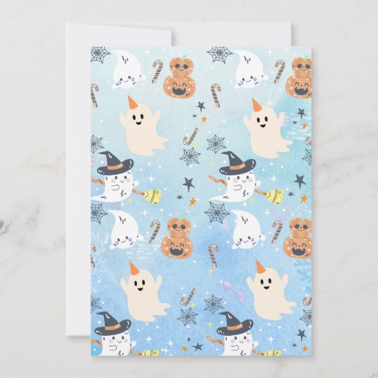 Halloween 1e Verjaardag Boo-tiful Blue Boy Kaart (Achterkant)