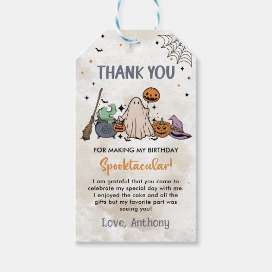 Halloween 1e verjaardag cadeaulabel (Voorkant)