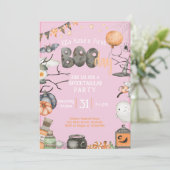 Halloween 1E verjaardag elke leeftijd ROZE Meisje Kaart (Staand voorkant)