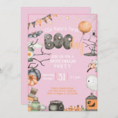 Halloween 1E verjaardag elke leeftijd ROZE Meisje Kaart (Voorkant / Achterkant)