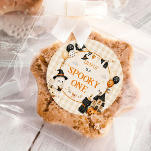 Halloween 1e verjaardag meisjes spook ronde sticker