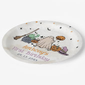 Halloween 1e verjaardag papieren bordje (Gekanteld)