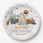 Halloween 1e verjaardag papieren bordje (Voorkant)