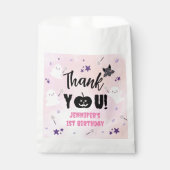 Halloween 1e Verjaardag Party Roze Meisje Schattig Bedankzakje (Voorkant)