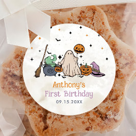 Halloween 1e verjaardag ronde sticker