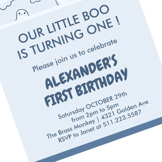 Halloween 1e verjaardag spooktacular boo kaart