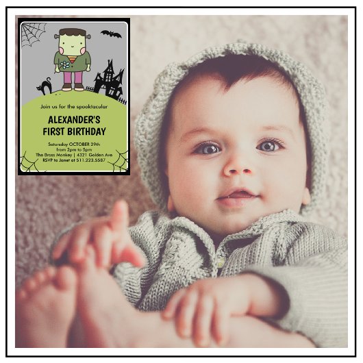 Halloween 1e verjaardag spooktacular Frankenstein Kaart