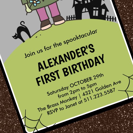 Halloween 1e verjaardag spooktacular Frankenstein Kaart