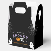 Halloween 1e verjaardag Spooky One Ghost Gothic Bedankdoosjes (Geopend)