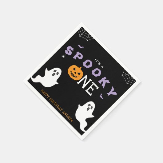 Halloween 1e verjaardag Spooky One Ghost Gothic Servet (Hoek)