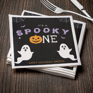 Halloween 1e verjaardag Spooky One Ghost Gothic Servet