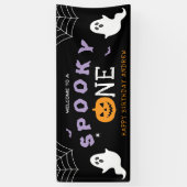 Halloween 1e verjaardag Spooky One Ghost Gothic Spandoek (Verticaal)