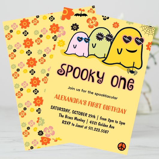 Halloween 1e verjaardag uitnodiging spooky one