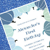 Halloween 1e verjaardag uitnodigingen herfst pompo